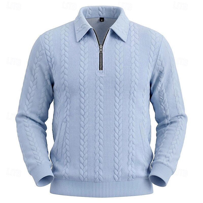 Gordon | Textured Quarter-Zip Polo Jumper