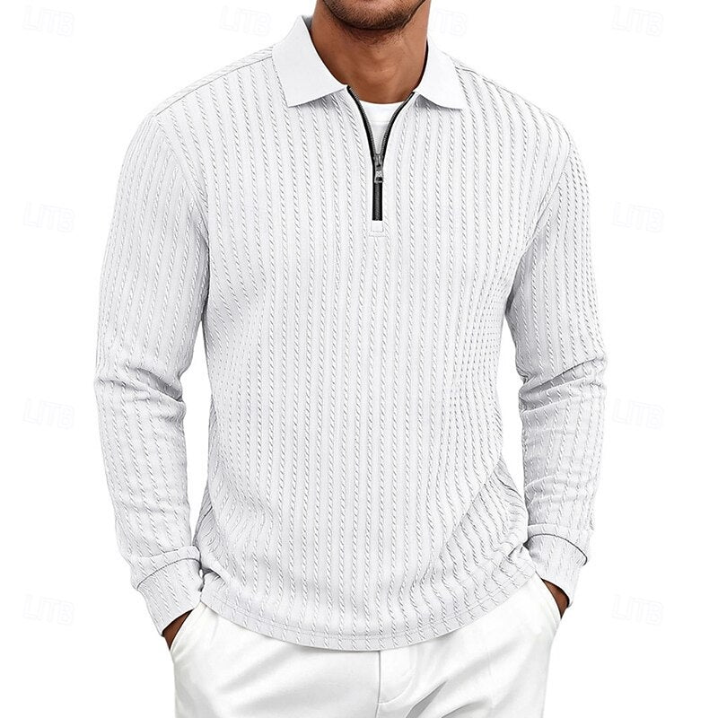 Bryson | Textured Quarter-Zip Polo Shirt