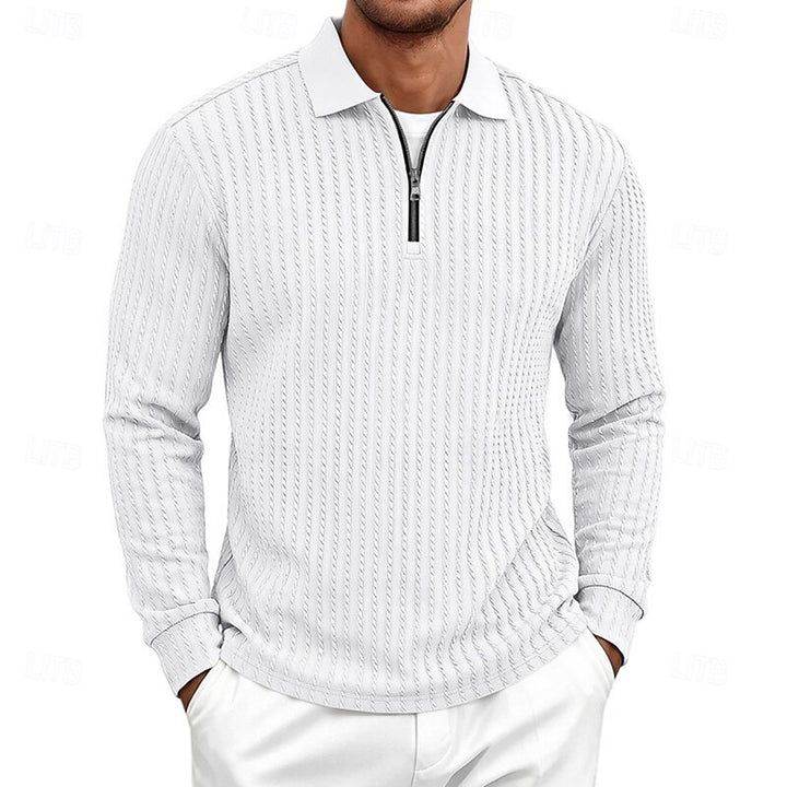 Bryson | Textured Quarter-Zip Polo Shirt