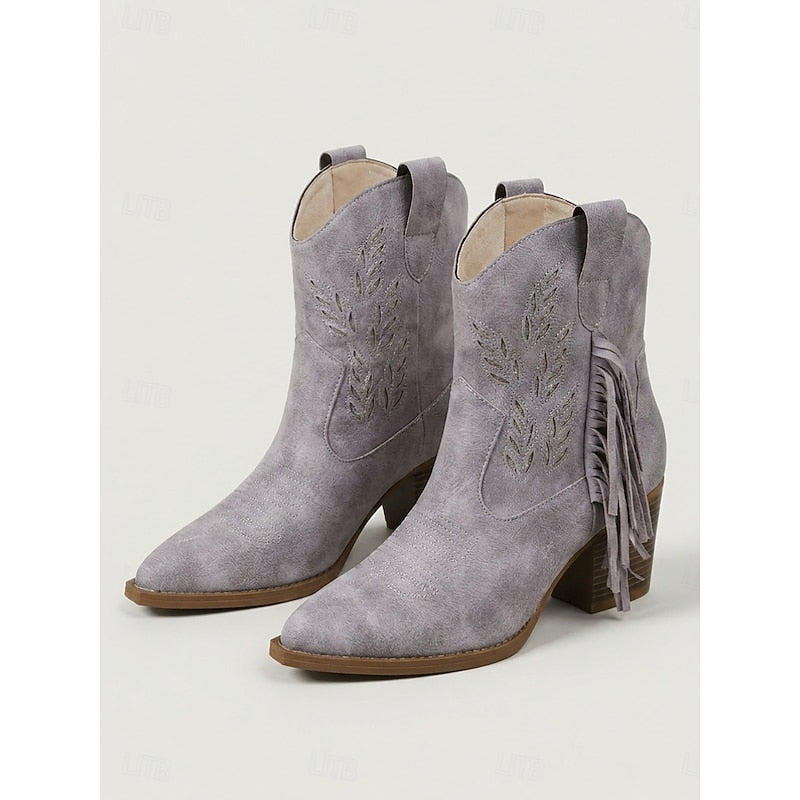 Sloane | Western Tassel Ankle Boots