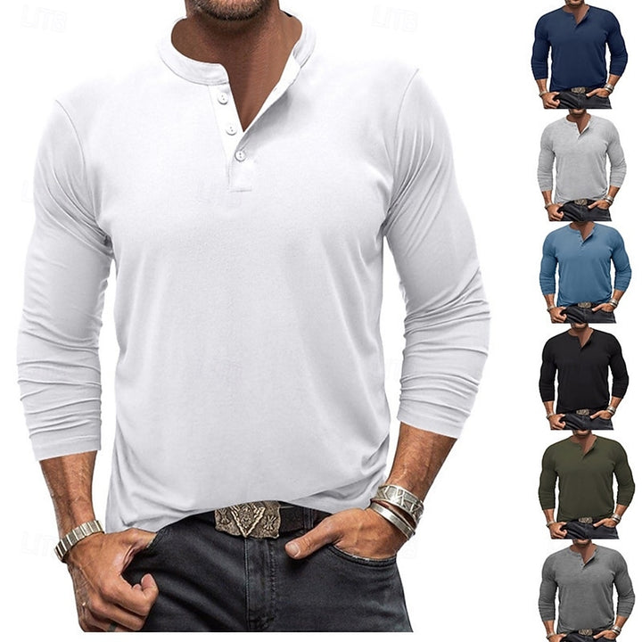 Grant | Classic Button-Neck Henley Shirt