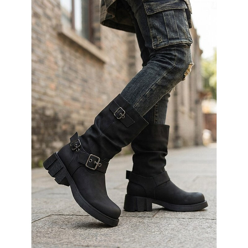 Ramona | Vintage Buckle Biker Boots