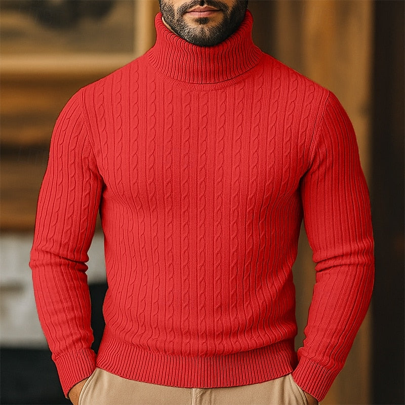 Hollis | Cable-Knit Roll Neck Jumper