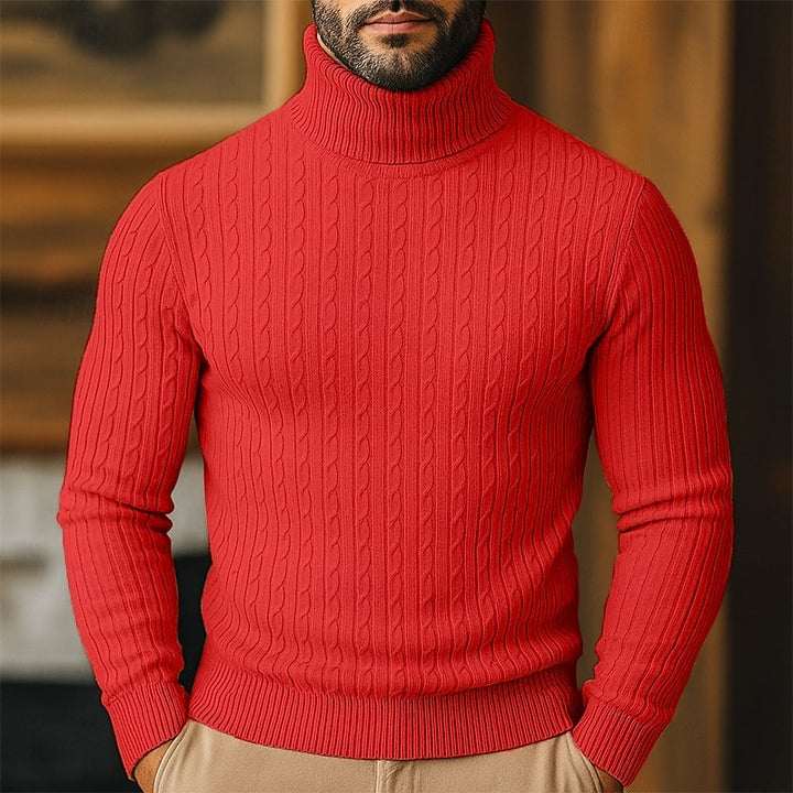 Hollis | Cable-Knit Roll Neck Jumper