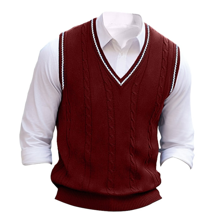 Clive | Cable-Knit V-Neck Sweater Vest