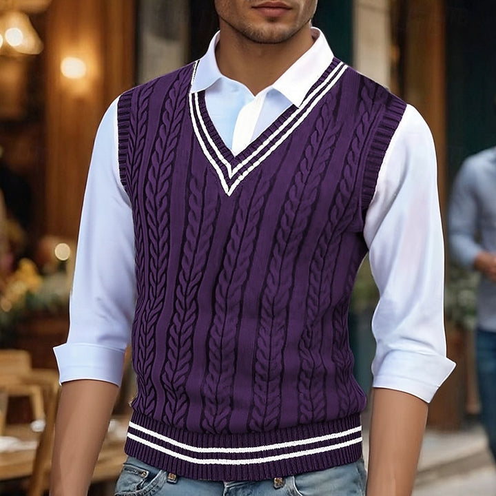 Percy | Cable-Knit V-Neck Sweater Vest