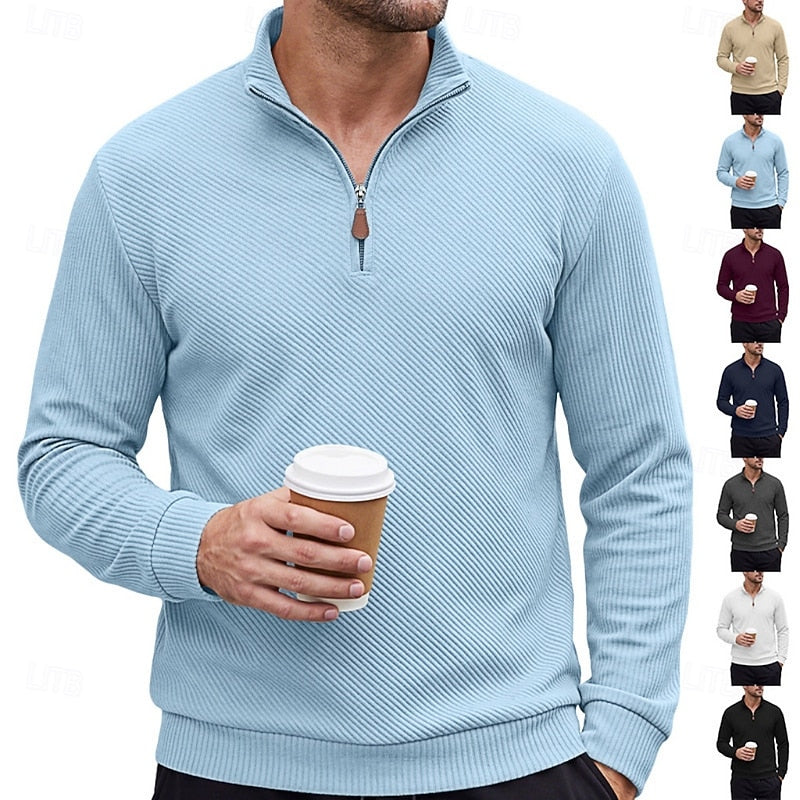 Grady | Textured Quarter-Zip Pullover