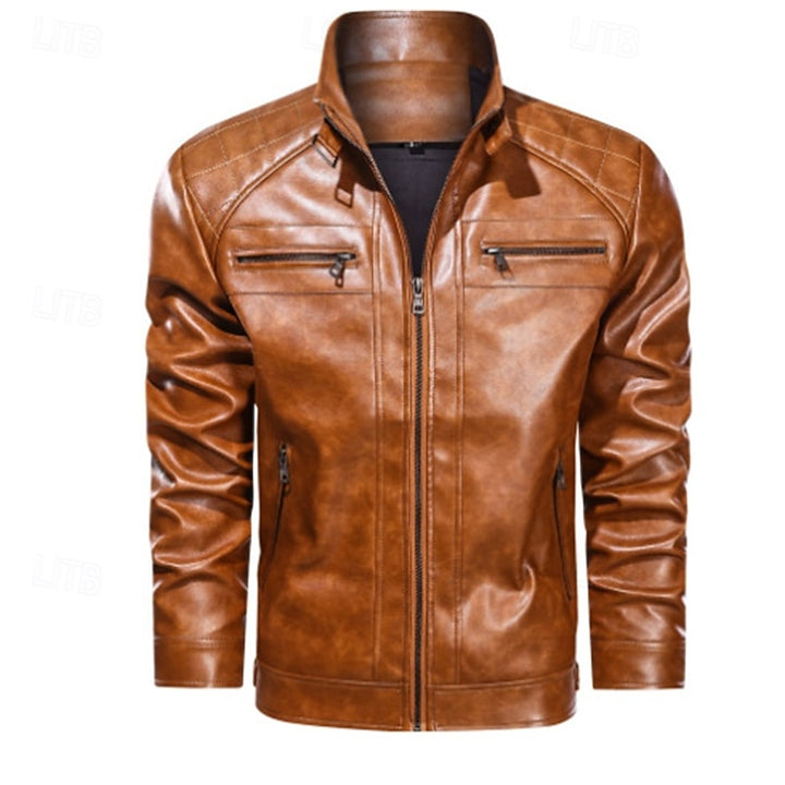 Leon | Classic Stand-Collar Biker Jacket