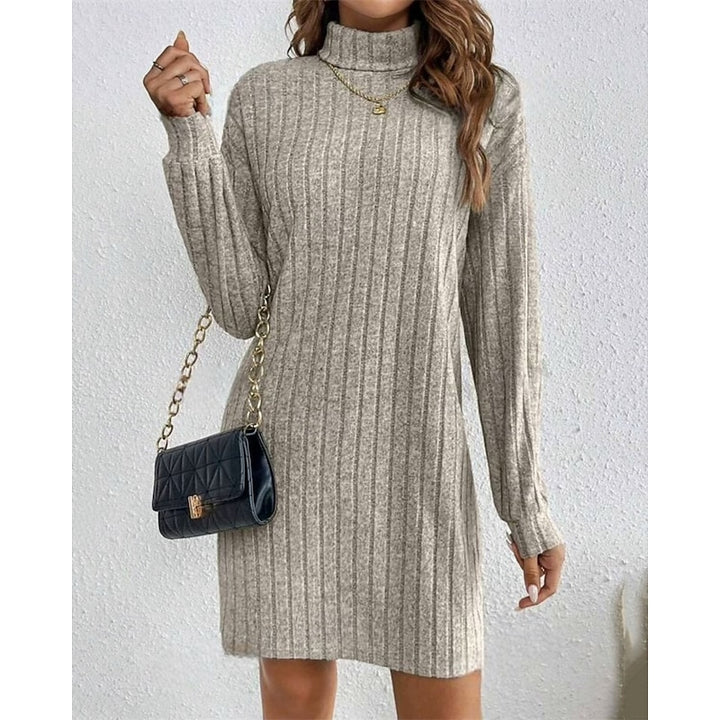 Imogen | Ribbed High-Neck Sweater Dress