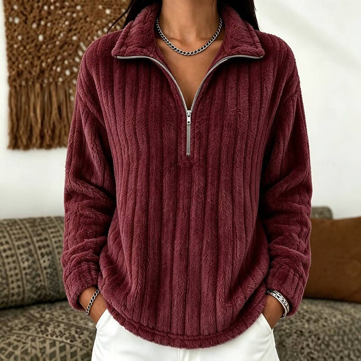 Maribel | Cosy Ribbed Quarter-Zip Pullover