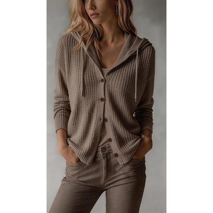 Genevieve | Ribbed Hooded Cardigan