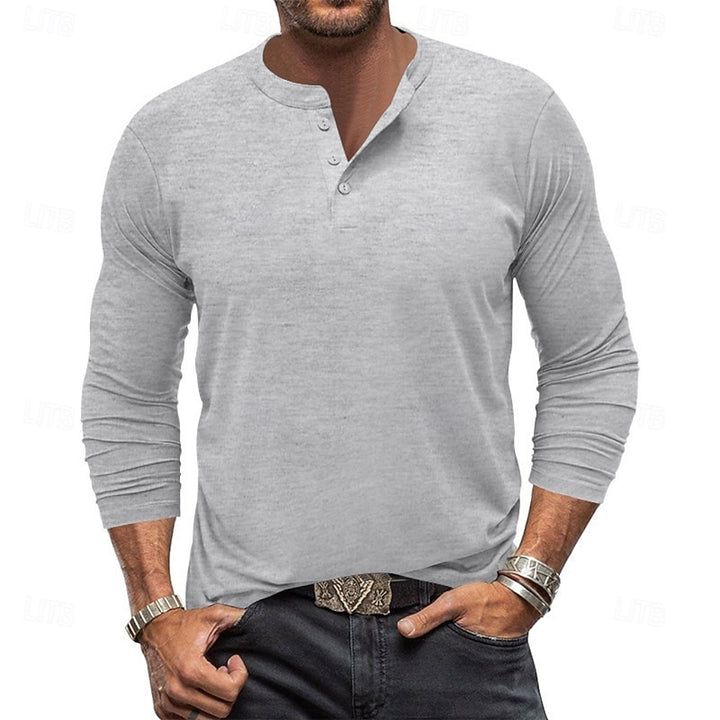 Grant | Classic Button-Neck Henley Shirt