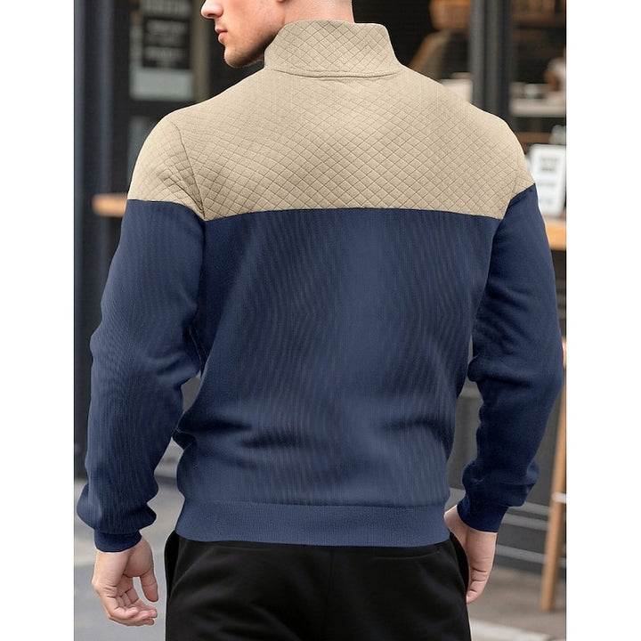 Harvey | Colour-Block Quarter-Zip Pullover