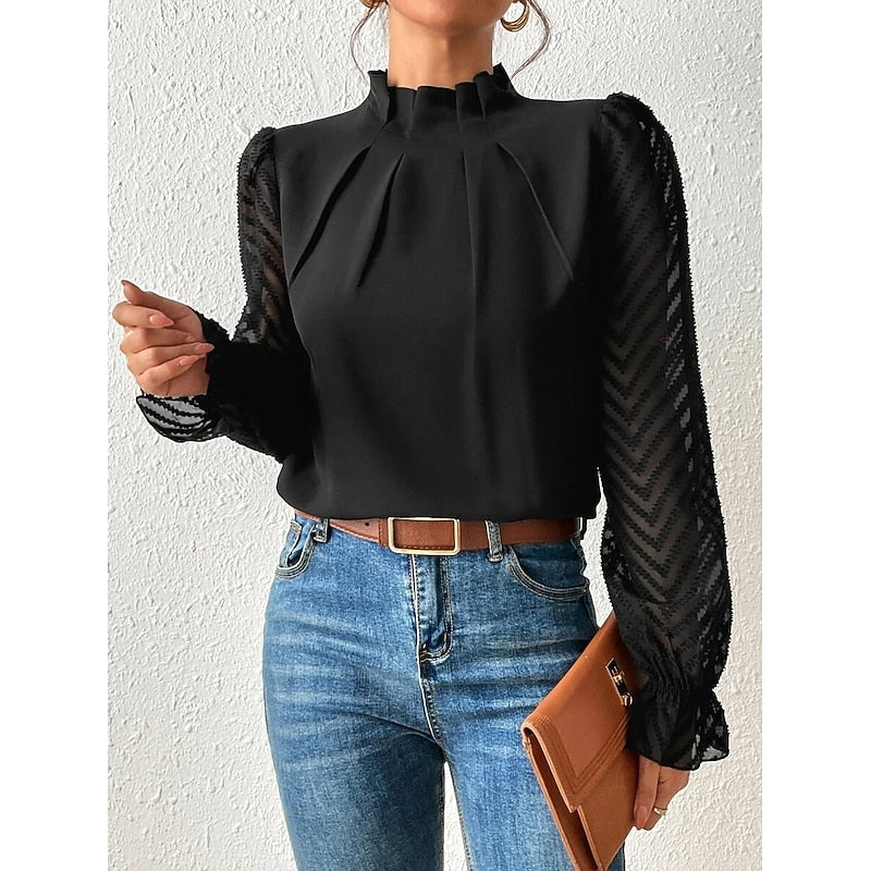 Maribel | Elegant High-Neck Blouse