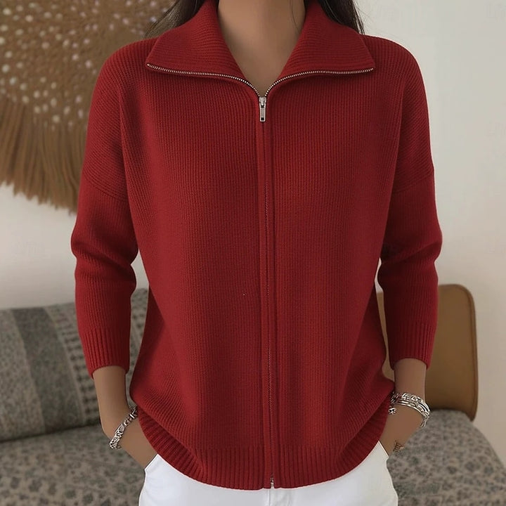 Lorena | Refined Zip-Front Cardigan