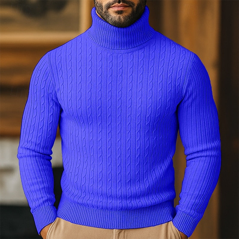 Hollis | Cable-Knit Roll Neck Jumper