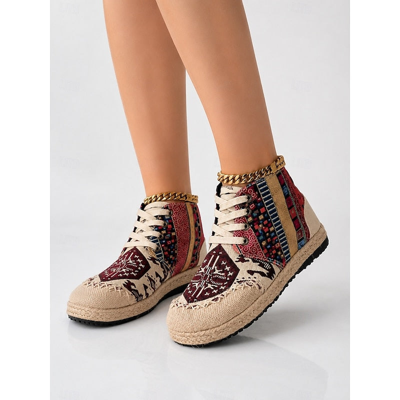 Georgia | Bohemian Patterned High-Top Sneakers