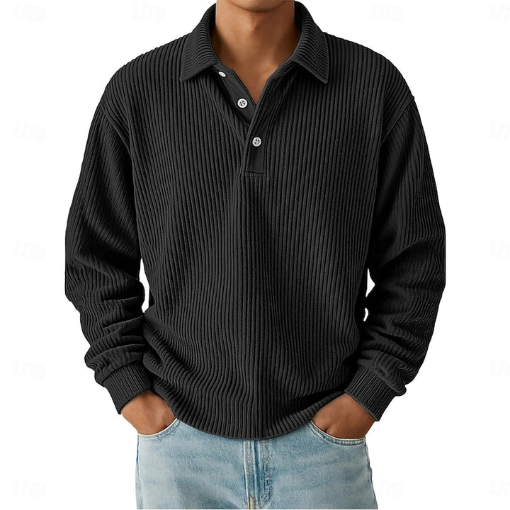 Julian | Textured Long-Sleeve Polo Shirt