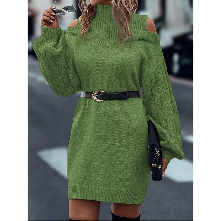 Everly | Cold-Shoulder Turtleneck Sweater Dress
