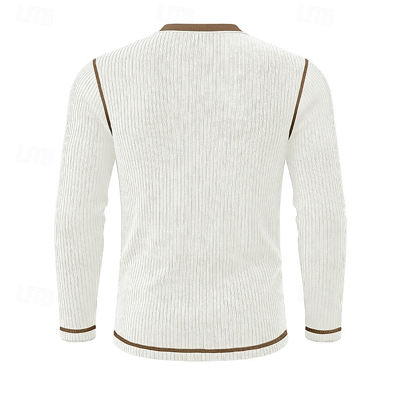 Owen | Ribbed Long-Sleeve Henley Shirt