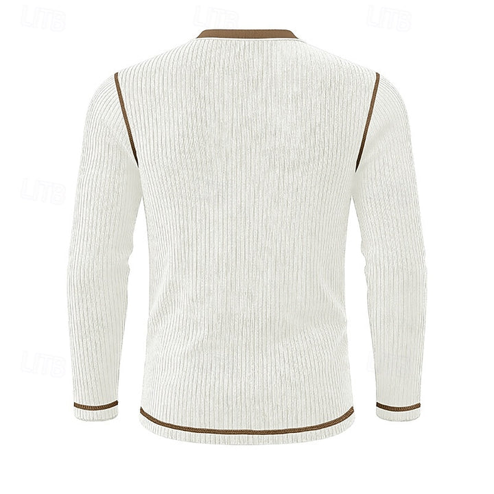Owen | Ribbed Long-Sleeve Henley Shirt