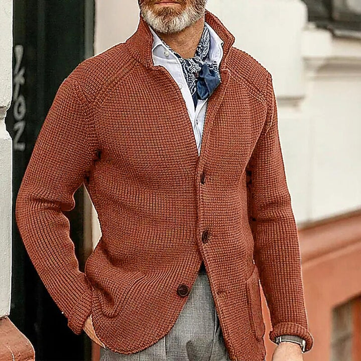 Sinclair | Textured Stand-Collar Cardigan