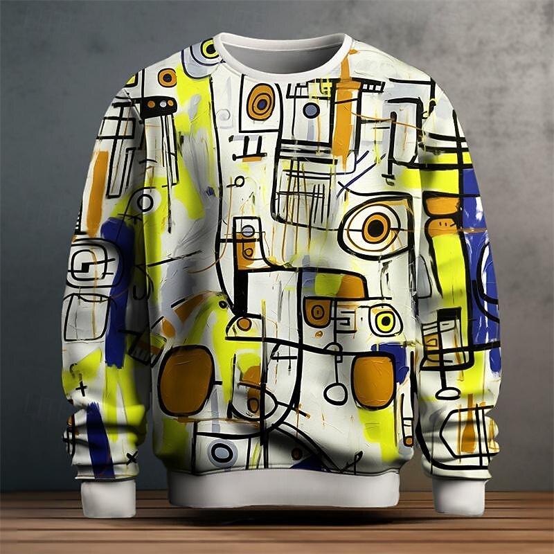 Grant | Artful Print Crew Neck Sweatshirt