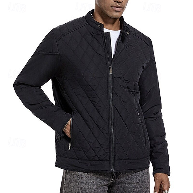 Carter | Diamond-Quilted Stand-Collar Jacket