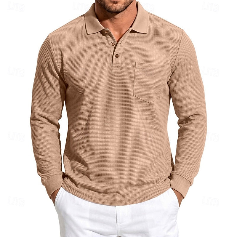 Chandler | Textured Long-Sleeve Polo Shirt