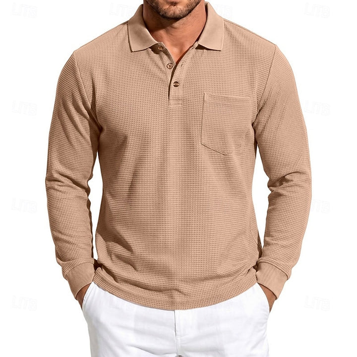 Chandler | Textured Long-Sleeve Polo Shirt