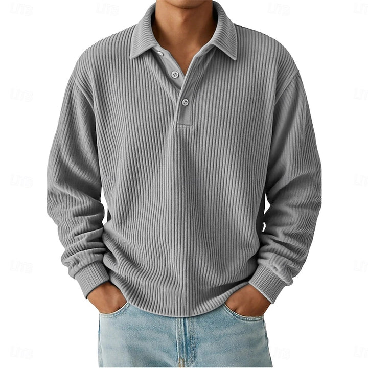 Julian | Textured Long-Sleeve Polo Shirt