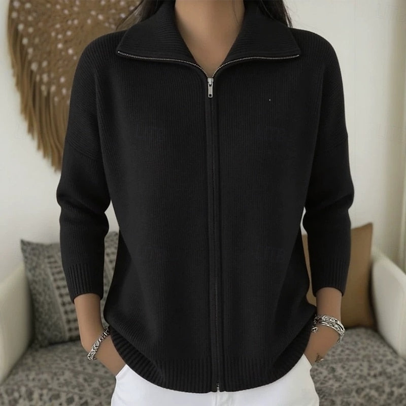 Lorena | Refined Zip-Front Cardigan