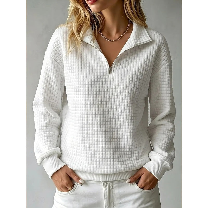 Adeline | Textured Half-Zip Sweatshirt