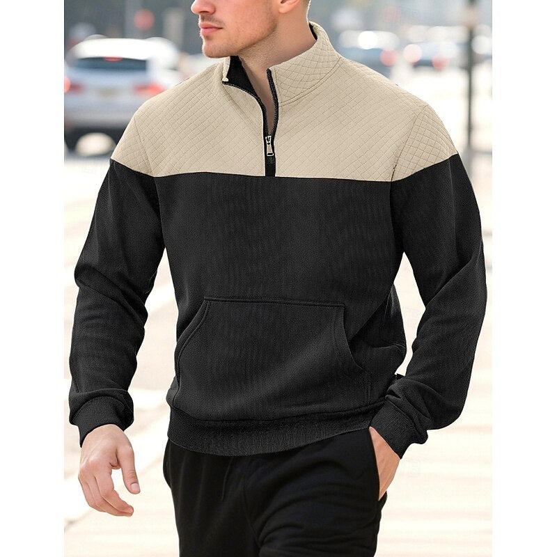 Harvey | Colour-Block Quarter-Zip Pullover