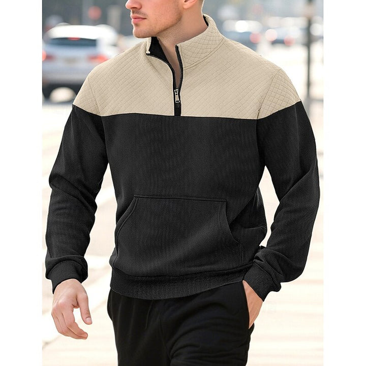 Harvey | Colour-Block Quarter-Zip Pullover