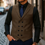 Ellery | Herringbone Double-Breasted Waistcoat