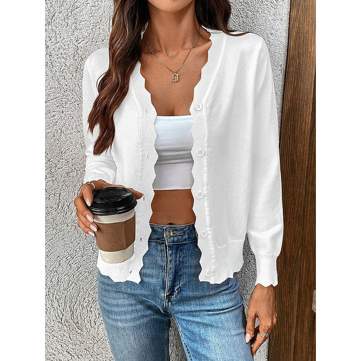 Lettie | Scalloped Button-Front Cardigan