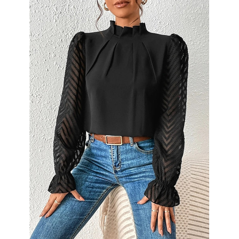 Maribel | Elegant High-Neck Blouse