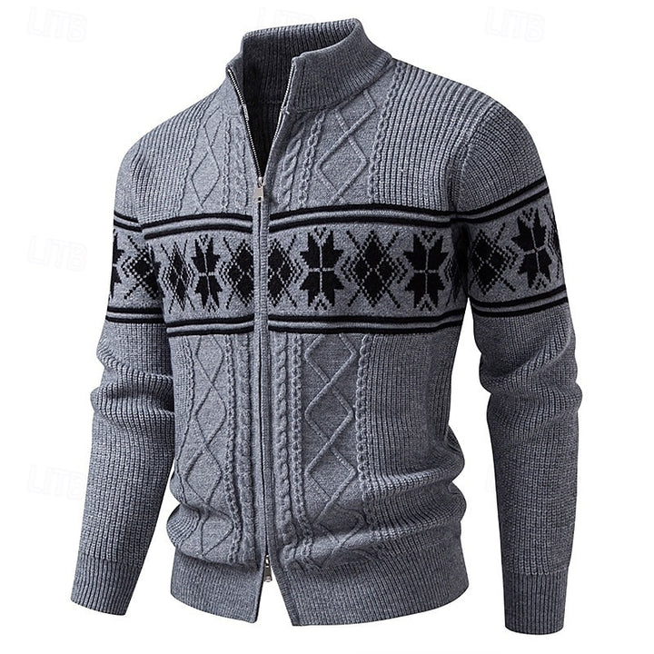 Marlon | Nordic Zip-Up Knit Cardigan