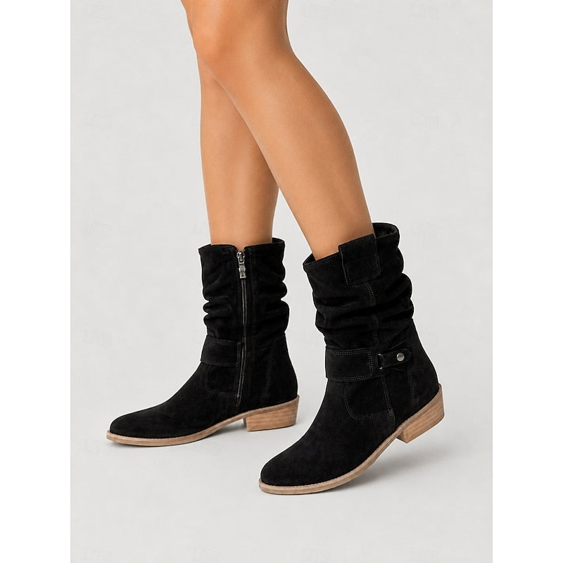 Josephine | Slouchy Block-Heel Ankle Boots