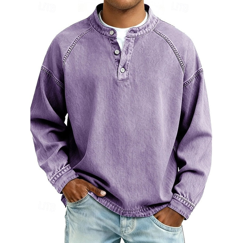Kingsley | Stand-Collar Henley Top