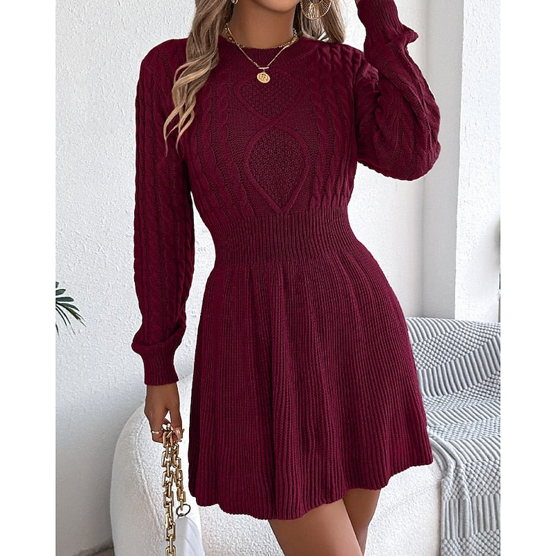 Harriet | Cable-Knit Christmas Sweater Dress