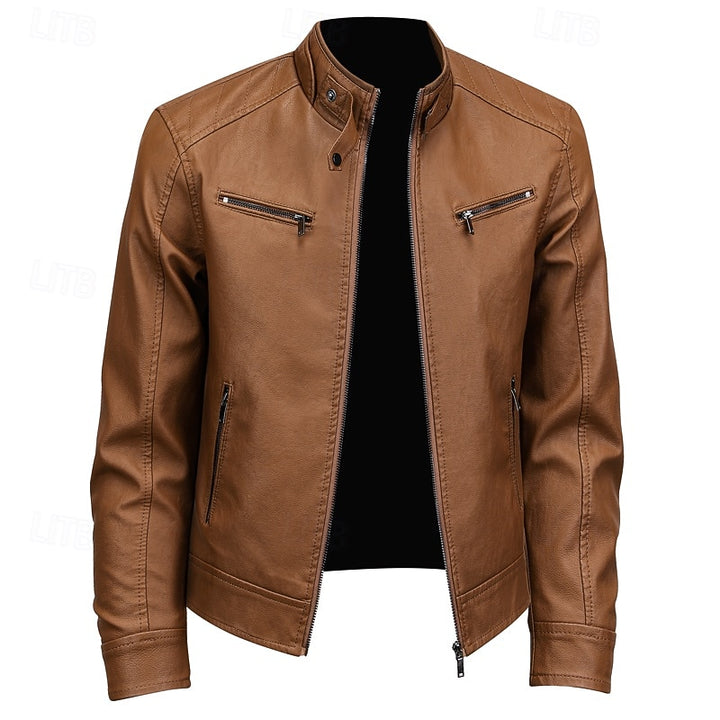 Caleb | Stand-Collar Moto Jacket