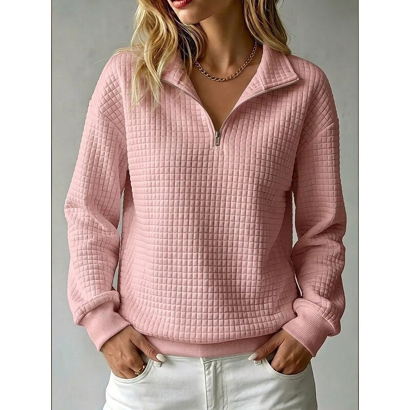 Adeline | Textured Half-Zip Sweatshirt