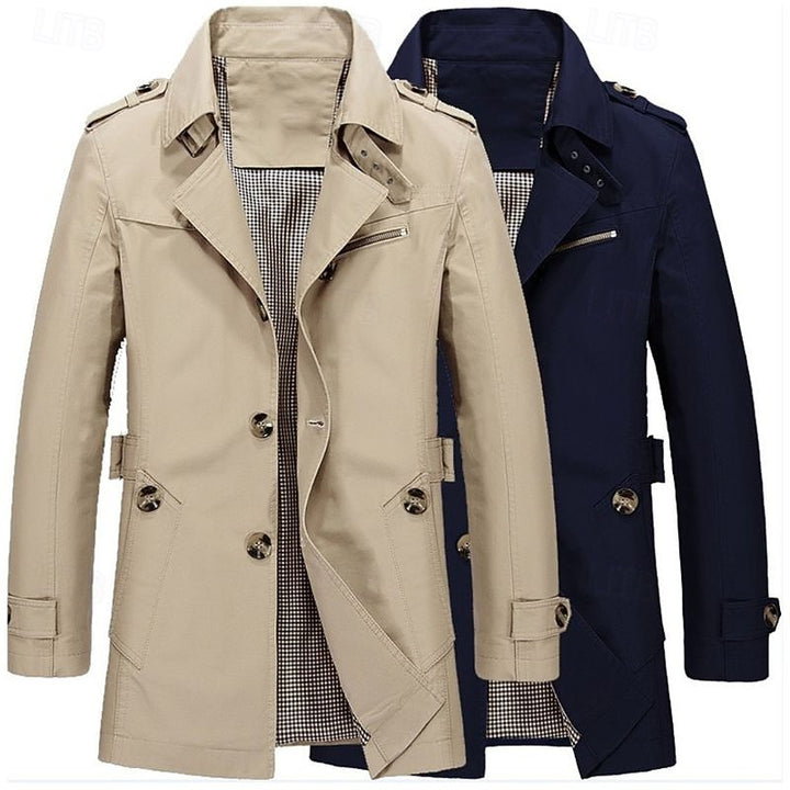 Caleb | Tailored Single-Breasted Trench Coat