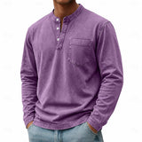 Theodore | Vintage-Wash Long Sleeve Henley Shirt