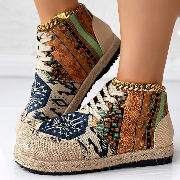 Georgia | Bohemian Patterned High-Top Sneakers