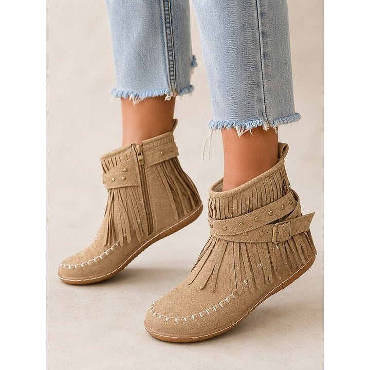 Maren | Fringed Western Ankle Boots