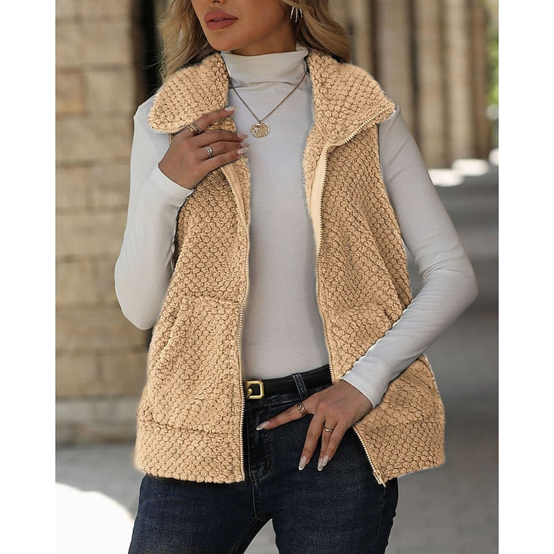 Margot | Cosy Textured Zip-Up Gilet