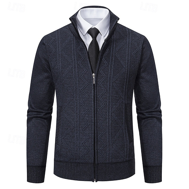 Fletcher | Textured Stand-Collar Cardigan